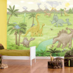 Papiers peints avec des dinosaures pour une chambre de garçon